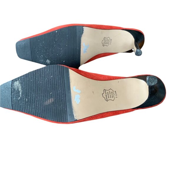 Vintage Sacha Too Leather Suede Square Toe Mule Heels 7.5 - Picture 5 of 10